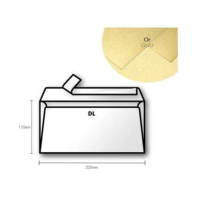 Papírová obálka Pollen DL 110x220mm – Gold