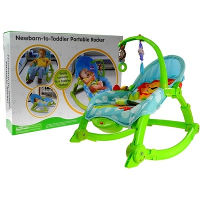 Lean Toys ležadlo s vibráciami 3 v 1 zelenomodrá