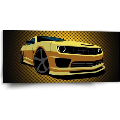 Sablio Obraz Chevrolet Camaro Žltá mriežka - 110x50 cm