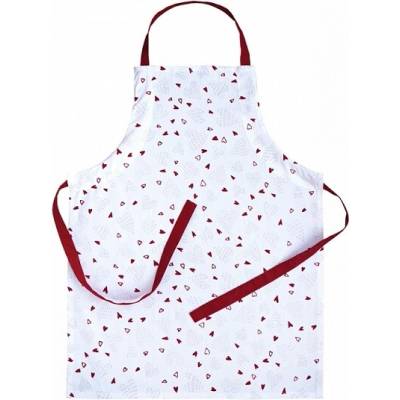 Scan Quilt Kuchynská zástera Dekoro 8842 Srdiečka biela červená