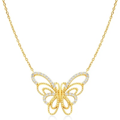 SAVICKI Колие с пеперуда savicki: злато. диаманти