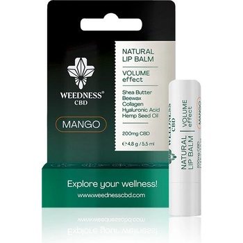 weednesscbd Натурален балсам за устни придаващ обем с 4% cbd Манго