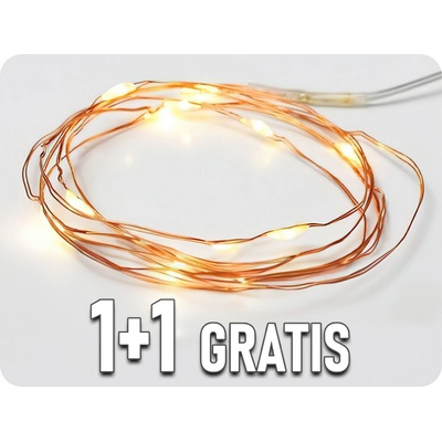 ACA Lighting LED dekoračná reťaz 1.2m, 12LED, teplá biela, bez funkcií, meď, 1+1 zadarmo! [X0112123]