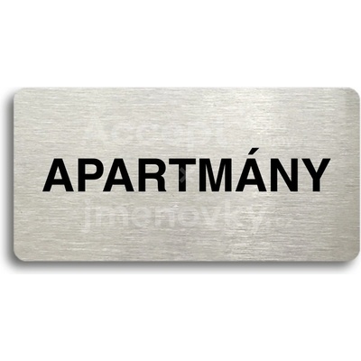 ACCEPT Piktogram APARTMÁNY - stříbrná tabulka - černý tisk bez rámečku