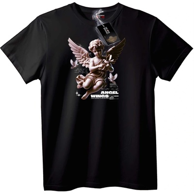 NOONEBRAND Тениска Ангелски Крила с Херувим - XS, White
