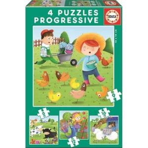 Educa Puzzle 6-9-12-16 Farm Animals (80-17145)