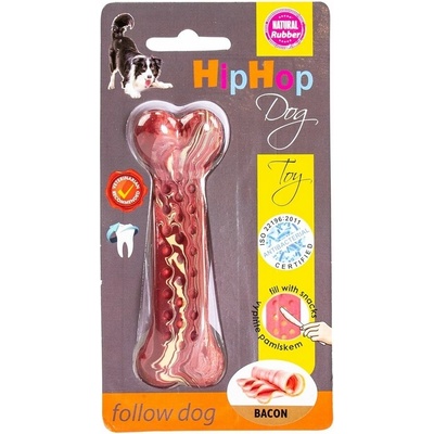 Hip Hop Antibakteriální dentální kost s vůní slaniny přírodní guma 11 cm