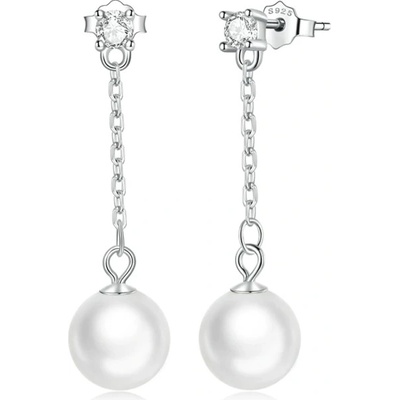 Grace Silver Jewellery stříbrné s perlou a zirkony Anna E-BSE641 bílá