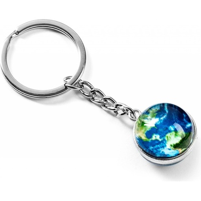 Přívěsek na klíče Skleněná svítící ve tmě EARTH
