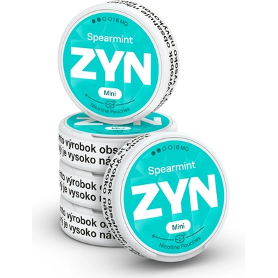 ZYN Spearmint 6 mg kartón 5 krabiček po 15 vrecúškach