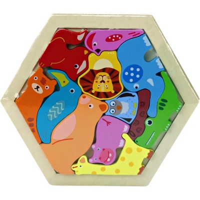 Lean Toys skladačka zvieratká kocky farebné 12 kusov