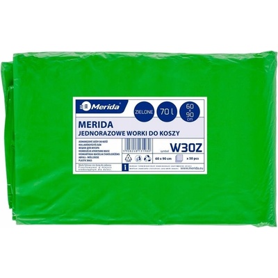 Merida sáčky LDPE 30µm 70l 50ks zelené