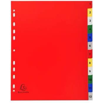 EXACOMPTA Регистър, пластмасов, a4+, 1-12, exacompta, цветен 2512e (2512e)