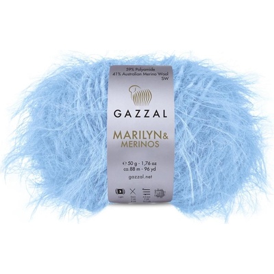 Gazzal Příze Marilyn & Merinos 8280 nebesky modrá