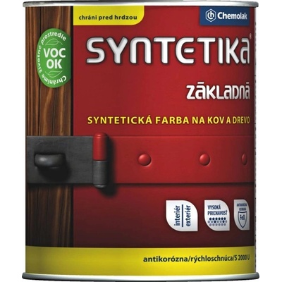 SYNTETIKA S 2000 U Základná antikorózna farba na kov 9L 0199 čierna