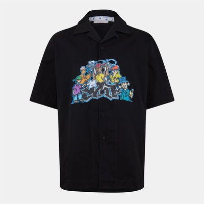 Off White Men's Holiday Shirt Holiday-themed - Black