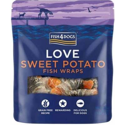 Fish4Dogs maškrty rybie závitky s batátom 100 g