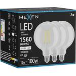 Mexen Vintis 3x LED нажежаема жичка E27, G125, 12W, Неутрална - 4000K, 1560 lm, прозрачен (L158-E27-1240-00x03)