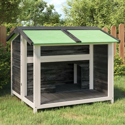 vidaXL Psí bouda šedá 96 x 87 x 80,5 cm masivní borové dřevo 9799.172265