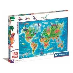 Clementoni Dinosaurs Map super puzzle 180pcs