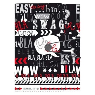 Herlitz Desky s gumičkou Black&WOW Slogan A4 3 chlopně PP