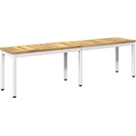 vidaXL Градинска пейка 161 x 35 x 45 см Солидно акациево дърво Бяло (901751)
