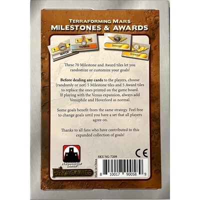 Stronghold Games Terraforming Mars - Milestones and Awards