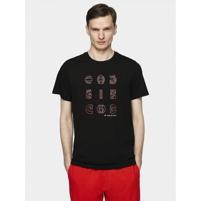 4F pánske tričko H4L21-TSM018 deep black