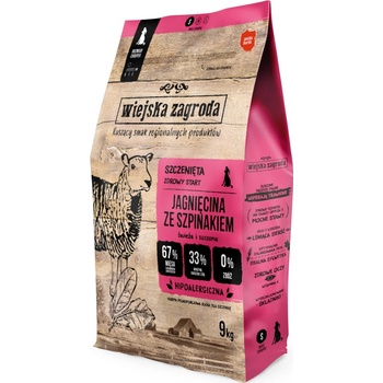 Wiejska Zagroda Jahňacie mäso so špenátom pre šteňatá 9 kg