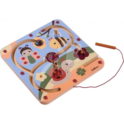 Eichhorn Drevená magnetická hra Magnetic Maze Game labyrint so 4 dráhami s motívom zvieratiek