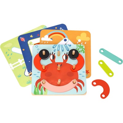 Tooky Toy Дървен образователен пъзел 4в1 th123 - 24 части