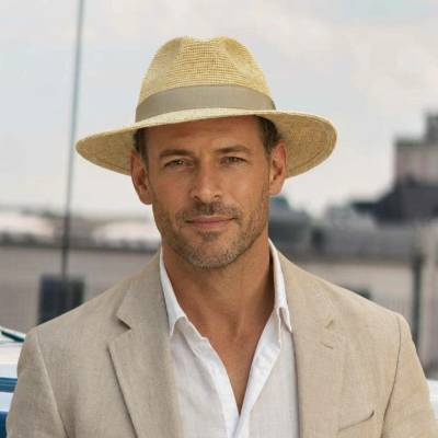 Krumlovanka kvalitní pánský slaměný klobouk Fedora P-316815