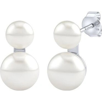 Silvego Strieborné náušnice Noelle s bielymi prírodnými perlami LPS19406EWW