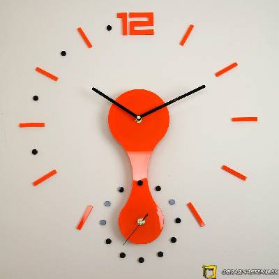 Moderné nástenné hodiny Orange PiXel