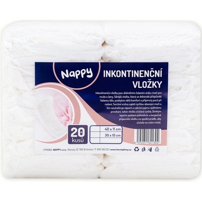 Nappy Inkontinenčné vložky Extra tenké 30 x 7 cm 20 ks