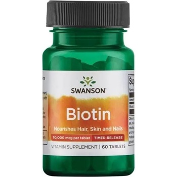 Image 1 of Swanson Biotin, 10 000 mcg, 60 таблетки, Swanson