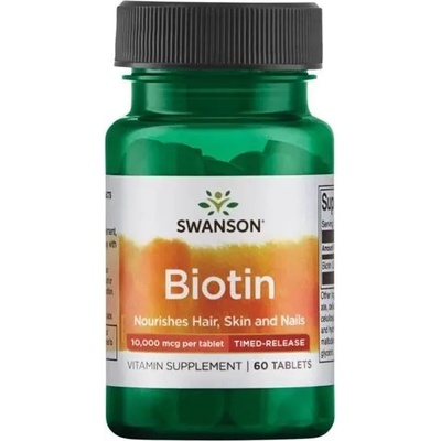 Swanson Biotin, 10 000 mcg, 60 таблетки, Swanson