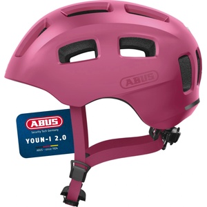ABUS Youn-I 2.0 bicycle helmet - with light for children, teenagers and young adults - for girls and boys - mono red, size S - 40157 (40157)
