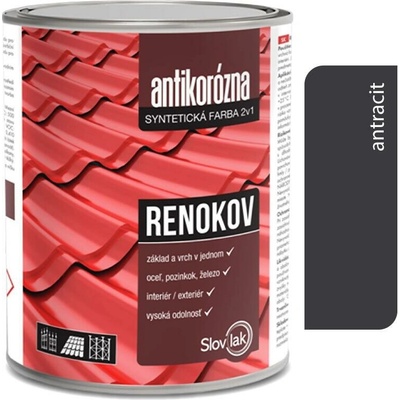 Slovlak Renokov Antikorózna farba na kov 2,5kg antracit