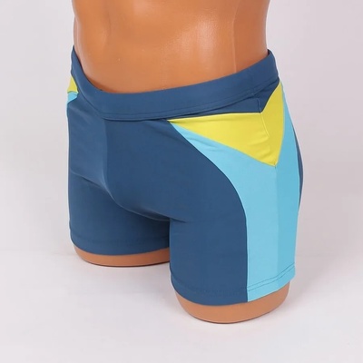 Мъжки бански в мастилено синьо с платка в два цвята