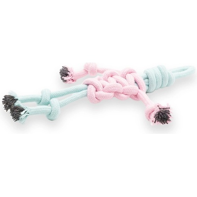 Akinu panák z lana s copánky růžová 26 cm
