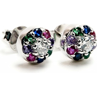 Rafity stříbrné s barevnými kameny E0032PZ-14