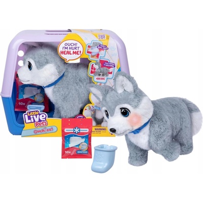 Little Live Pets Ouchies Interaktívny Psík Husky Delux Šedo-Biely 26680