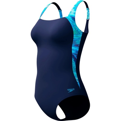 Speedo Дамски бански костюм Speedo Women's Shaping LunaLustre Printed 1 Piece Swimsuit - Peacoat / Skydive - размер 44 (EU) (150-4567-0415)