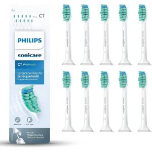 Philips Sonicare C1 ProResults Brush Heads for Electric Sonic Toothbrushes, 10 Pieces (Model HX6010/32) - boombuy