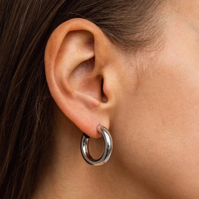 SilveAmo Strieborné náušnice bez kameňov Tube C023