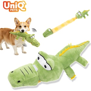 Uniq Pets Plush Dog Toy Sniffies Detachable Green Crocodile интерактивна плюшена играчка за куче, 75 x 14 x 12 см