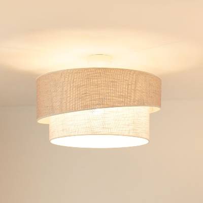 - Полилей за повърхностен монтаж DOVER SHINE 1xE27/15W/230V Ø 50 см сив/кремав (BG1154)