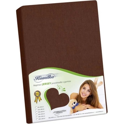 veratex Prostěradlo jersey tmavě hnědé 140x200