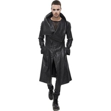 Devil Fashion Villain Blues Punk Faux Leather Trench Coat